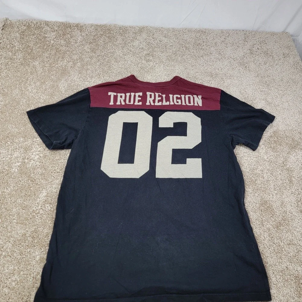 True Religion Graphic T-Shirt Crew Neck Short Sleeve Casual Top XL‎